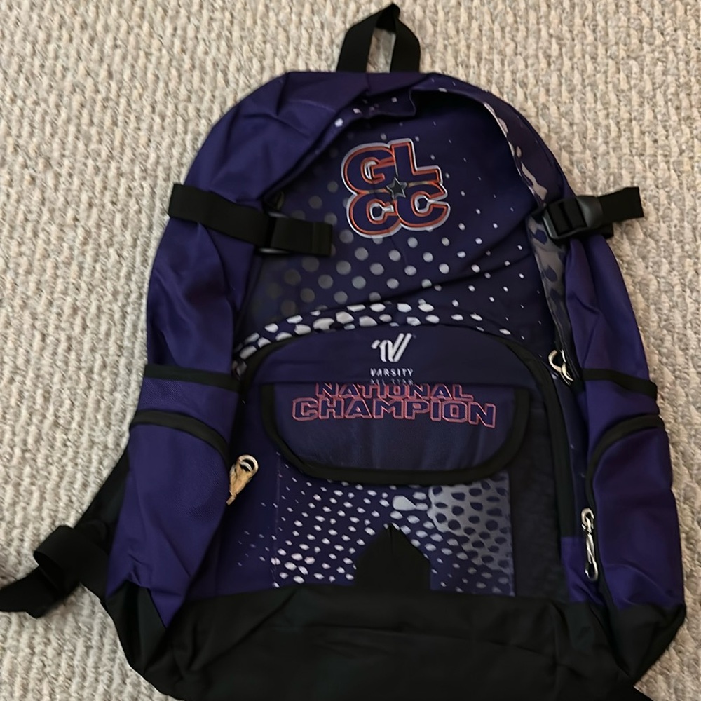 Varsity cheer allstar glcc backpack new purple national champion